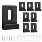 8pcs Metal Mirror Holder Kit, Mirror Mount Clips with Screws Rubber Pads Mirror Hooks Heavy Duty Mirror Bathroom Hanger for Frameless Mounting Wall Tile Billboard Display(Black)