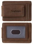 Toughergun Genuine Leather Magnetic Front Pocket Money Clip Wallet RFID Blocking (Crazy Horse Coffee)