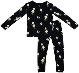 KYTE BABY Toddler Pajama Set - Pjs for Toddlers Made of Soft Rayon Made From Bamboo (Small Midnight Magnolia, 10)