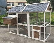 XXL Superior Farmhouse Chicken Coop with PVC Roof 240x172x168cm Chook Cage