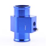 Qiilu Universal Metal Car Water Temp Joint Pipe Hose Temperature Sensor Adapter Blue(34MM)