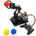 Adeept 5-DOF Robotic Arm Kit for Raspberry Pi 4 B 3 B+ B A+, Programmable DIY Coding STEM Educational 5 Axis Robot Arm with Python Code and Tutorials(PDF)(Black)