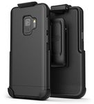 Galaxy S9 Belt Case, Encased [SlimShield Series] Thin Protective Grip Case with Holster Clip for Samsung Galaxy S9 (2018 Release) Smooth Black