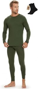 MERINNOVATION Merino Wool Base Layer Set for Men 100% Merino Wool Thermal Underwear Long Sleeve and Bottom