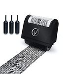 Vantamo Identity Theft Protection Roller Stamp Wide Kit, Including 3-Pack Refills - 2017 Design for Secure Confidential ID Blackout Security, Anti and Privacy Safety Classy Black