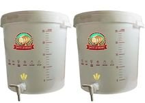 DIAH DO IT AT HOME 2X Fermentation Bucket Fermenter with Tap, Lid, Airlock and Bung for Home Brewing Wine Making