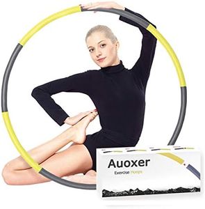 Auoxer Fitness Exercise Weighted Hoola Hoop, Lose Weight Fast by Fun Way to Workout, Fat Burning Healthy Model Sports Life, Detachable and Size Adjustable Design (Yellow)