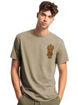 ADRO Tshirt for Men | Anime T shirt for men | 100% Cotton Tshirt | Graphic Printed T-shirt | Chest Printed Tshirt | Groot Anime Tshirt | T-shirts| RN24-STICK-GROO-BE-L Beige