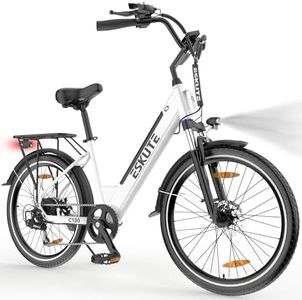 ESKUTE C100 Bici Elettrica, 26 Pollici Bicicletta Elettrica, Motore 250W, Batteria Rimovibile 36V/10,4Ah, Velocità Massima di 25 km/h, 7 Velocità, Display LCD, E-bike per Adulti