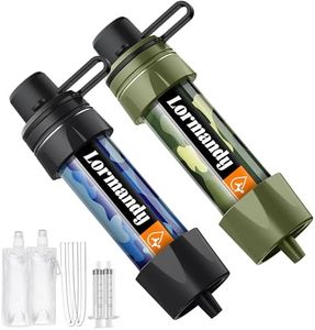 Personal Straw Water Purifier - Portable Water Filter, Mini Water Filtration System, Straw Water Purification System - Outdoor Emergency and Survival Gear for Hiking, Camping and Travel (2pcs)