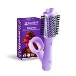 Bombae Hairess Ionic 3-In-1 Hot Air Brush Dryer, Curl, Volumizer & Straightener|Hair Dryer For Woman|Blow Dryer For Women|Hot Hair Brush|Hair Blow Dry Brush|Hair Styling Tools|1200W Power, Ceramic-Coated, 360° Airflow & Cool Shot For Frizz-Free Styling