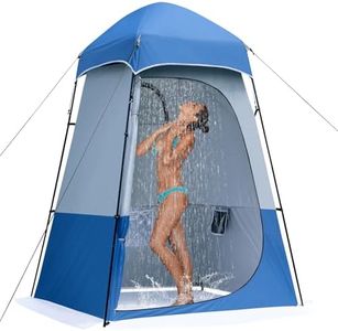 Camping Shower Tent, 7.9 FT Extra Tall Oversize Privacy Tent, Portable Outdoor Bathroom Toilet Tent with Floor, Easy Set Up Privacy Shelter for Dressing, Hiking, Fishing, UPF50+