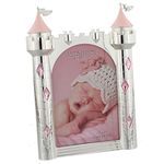 Baby Girl Silver Plated Princess Castle Photo Frame 8.5" x 5.5" - Birth Gift