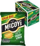 McCoy's Ridge Cut Crisps, Multipack Box of Flavoured Potato Crisp snacks, 36 x 47.5g – Cheddar & Onion