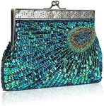 YYW Vintage Clutch Sequin Teal Peac