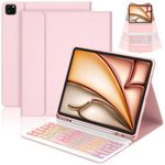 CC Store Keyboard Case for iPad Air 13 inch (M3 2025, M2 2024) and iPad Pro 12.9 inch (6th/ 5th/ 4th/ 3th generation), 7 Colour Backlit Bluetooth Detachable Keyboard with Pencil Holder, UK Layout