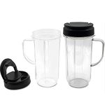 ANS-MALL 2 Pack 22oz Cups for Magic Bullet 250w MB1001 Blender with Flip Top to-Go Lid