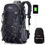 Hiking Rucksack 45L Travel Backpack Trekking Mountaineering Climbing Camping Rucksack for Men Women with USB Port and Waterproof Rain Cover