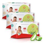 LuvLap Moisturising Wet Wipes without Lid For Baby Skin, Enriched with Aloe Vera, Vitamin E & Chamomile Extract, pH Balanced, Dermatologically Safe, Paraben & Sulphate Free, 72 Wipes, pack of 3