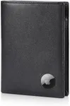 Polare Luxury RFID Blocking Leather Passport Holder Travel Wallet For Men and Women (Black with AirTag Slot)