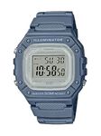 Casio Illuminator Alarm Chronograph Digital Sport Watch (Model W218HC-2AV) (Blue), Medium Blue, Chronograph,Digital