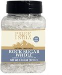 Pride Of India - Natural Crystal Rock Sugar Whole - 12 oz (340 gm) Medium Dual Sifter Jar - Authentic Indian Sugar Crystals - Used to Sweeten Milk or Tea - Offers Best Value for Money