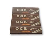 OCB Virgin Unbleached King Size Slim Rolling Papers + Filter Tips Cigarette Papers Smoking Papers Pack of 4 Booklets from Sudesh Enterprises