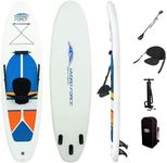 Bestway Hydro-Force White Cap 10' Inflatable Stand Up Paddle Board Kayak Water Set with Aluminum Oar, Hand Pump, and Travel Bag, White