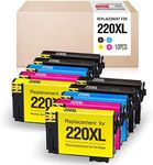 10 Pack Generic 220XL Ink Cartridge Compatible with Epson Workforce WF-2760 WF-2750 WF-2630 WF-2650 WF-2660 Expression Home XP-320 XP-420 XP-220 XP-324（4BK.2C,2M,2Y