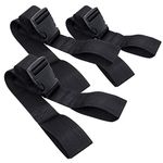 LINE2design Backboard Spine Board Straps - 5' Disposable Securing Straps with Loop Ends - Emergency Medical Board Adjustable Strap with Plastic Quick Safety Straps Release Buckle - Black - Pack of 3