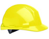 Honeywell 'Matterhorn'' - Hard hat with/rain trough, HDPE shell, foam liner, 4-pt nylon susp, ratchet adj, 4 anchor pts for chin strap. A89R020000