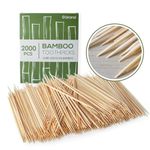 2000 Premium Bamboo Toothpicks, (4 Packs of 500), Personal Hygiene, Disposable Cocktail Skewers, Appetizer Picks, Dental Picks, o1brand