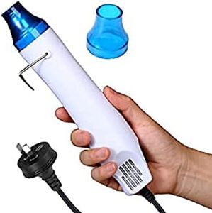 Mini Heat Gun, 300W Portable Epoxy Resin Hot Air Gun with 38 In (97cm) Power Cord for DIY and Crafts (blue)