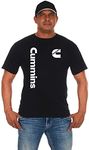 JH Design Men's Cummins Diesel T-Shirt a Crew Neck Shirt in Black or Red, Black, XL