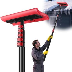 24FT Roof Rake for Snow Removal with Lightweight Aluminum Telescoping Pole