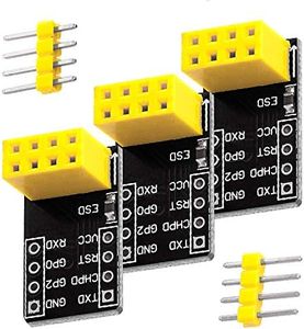 AZDelivery 3 x ESP8266 ESP-01S Adaptateur Compatible avec Raspberry Pi Breadboardadapter incluant Un EBook!