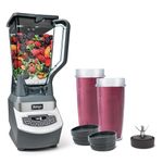 Ninja Bl660 Professional Blender with Base, 1100 W blending bowl with a total capacity of 2 L and 2 x 0.4 L Glasses for Cold Drinks and Smoothies, Grey