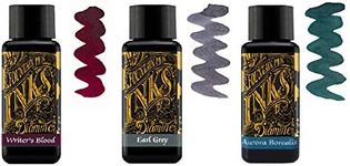 Diamine Fountain Pen Ink 30ml - 3 x Bottles - Writer's Blood & Earl Grey & Aurora Borealis, Writer's Blood, Earl Grey, Aurora Borealis