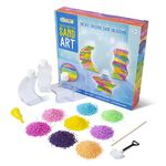 abeec Sand Art Kit - Craft Kits for Kids - Arts and Crafts for Adults - Birthday Gifts for Kids - Craft Gifts for Adults - with 3 x Bottles, 9 x Bags of Coloured Sand, Funnel and Scoop - Craft Set