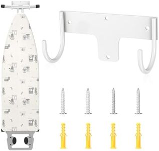 ORLESS Ironing Board Holder Wall Mount, Ironing Board Hanger, Iron Board Holder, Small Y or T Leg Iron Board Hook Wall Mount for Laundry Rooms, 6 Inch(White)