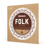 D'Addario Guitar Strings - Folk Nylon Guitar Strings - EJ32 Classical Guitar Strings - Nylon Core, Ball End - Silver Plated Wrap, Black Nylon Trebles