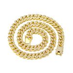 FEEL STYLE Hip Hop Cuban Link Chain Iced Out Necklace CZ Miami Cuban Necklace Diamond Chain for Men Fashion Jewelry 24 inch