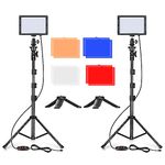 EMART LED Video Light 11 Brightness/4 Color Filters Dimmable Photography Continuous Table Top Lighting, Adjustable Tripod Stand, USB Portable Fill Light for Photo Studio Shooting