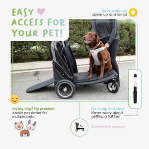 Apollo 3-in-1 Large Pet Stroller – Convertible Carrier and Pushchair