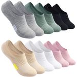 Toes Home No Show Socks Womens Cushioned Low Cut Athletic Hidden Liner for Sneakers Ankle Invisible Running Socks 4/6 Pairs, Multi Colors, 6-9