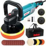 ENEACRO Buffer Polisher, 1800W Rotary Car Polisher Waxer, Variable Speed with Digital Readout, 180mm/150mm Backing Plate, Detachable Handles, Soft Start, Perfect for Car Polishing and Home Application