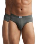 Jockey Men's Super Combed Cotton Poco Briefs with Durable Concealed Waistband (Pack of 2) 8035_Deep Olive_M