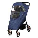 Winter Baby Stroller Cover, Universal Stroller Windshield Rain Cover to Keep Warm in Winter, Baby Travel Weather Shield Stroller Cover for Pushchair (Blue)