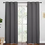 NICETOWN Noise Reducing Blackout Curtains 84" Long for Bedroom, Grey, 42" Wide, 2 Panels, Thermal Insulated Room Darkening Drapes for Home Family Decorations