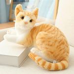 Tickles Cute Cat Soft Stuffed Plush Animal Toy for Kids Baby Girls & Boys Birthday Giftss (Color: Yellow Size: 35 cm)